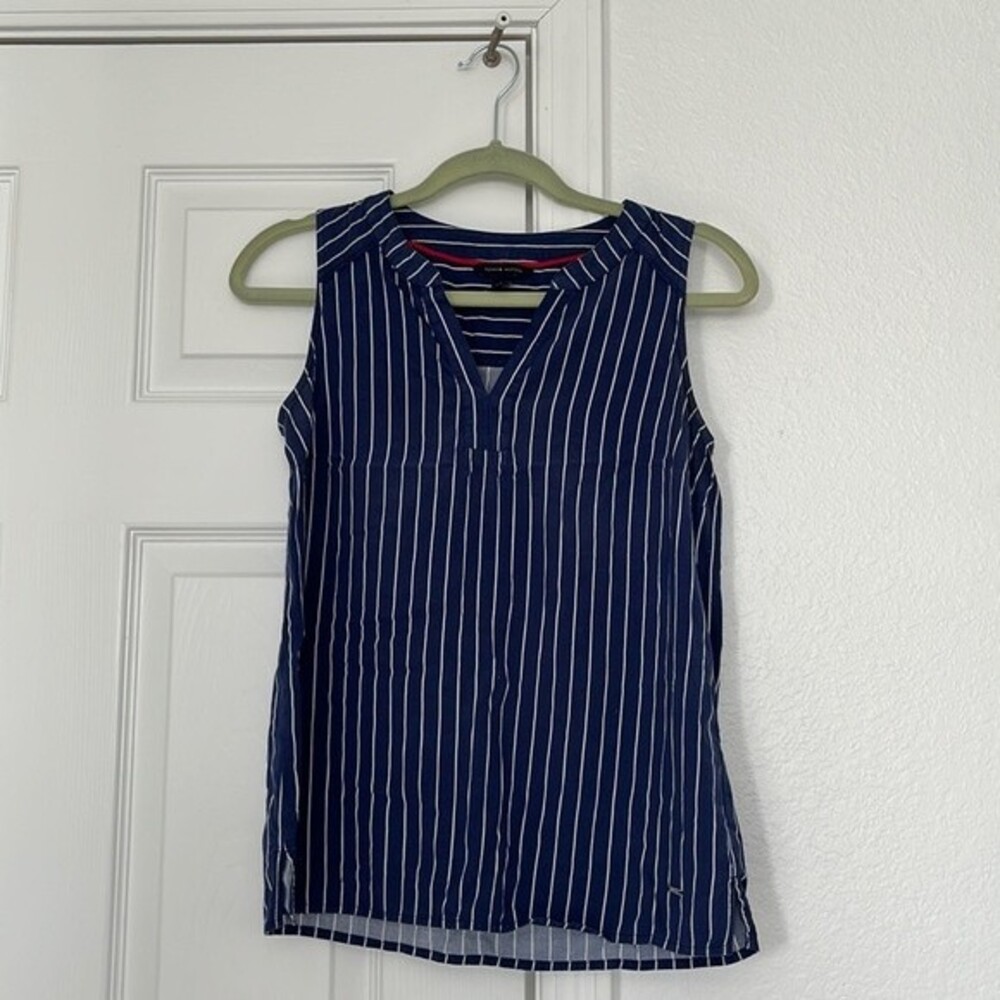 Tommy Hilfiger XS blue white stripe blouse